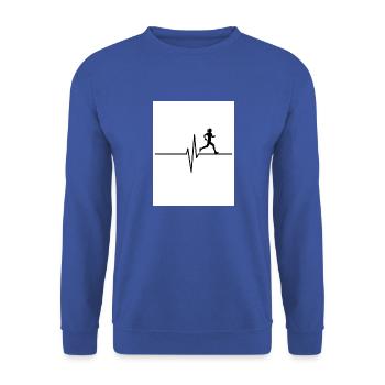 Black and white T-shirt heartbeat/ runner - Unisex Sweatshirt - royal blue - Front - Alina (178cm) & Michal (187cm)