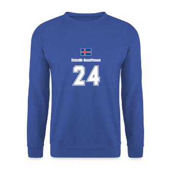 Island Trikot Nr.24 - Unisex Pullover - Royalblau - Vorne - Alina (178cm) & Michal (187cm)