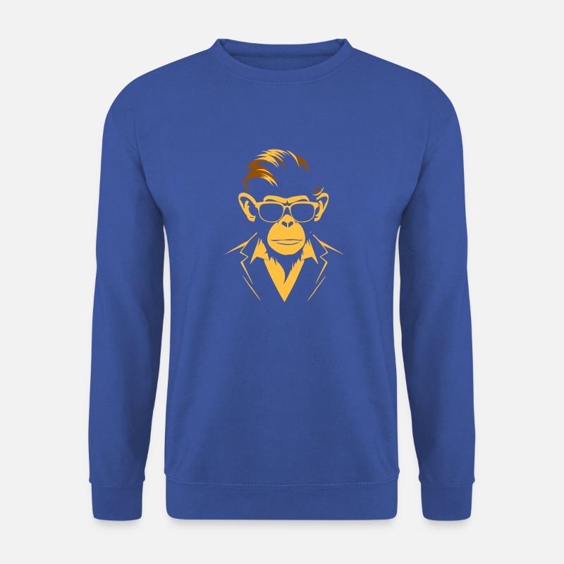 Verspielte Affen-Sonnenbrille - Unisex Pullover - Royalblau
