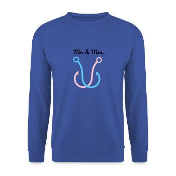 Angelhaken - Unisex Pullover - Royalblau - Vorne - Alina (178cm) & Michal (187cm)