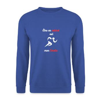 Être en retard est mon cardio : Cardio Humour - Sweat-shirt Unisexe - bleu royal - Devant - Alina (178cm) & Michal (187cm)