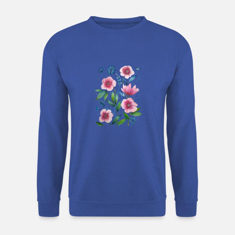 Blumen - Unisex Pullover - Royalblau