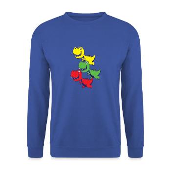 Dinosaurier T-Rex Babys - Unisex Pullover - Royalblau - Vorne - Alina (178cm) & Michal (187cm)