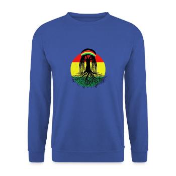 Reggae Roots - Unisex Pullover - Royalblau - Vorne - Alina (178cm) & Michal (187cm)