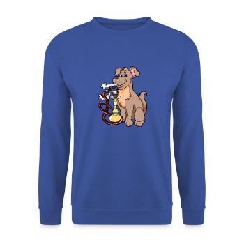 shishadog Hund Wasserpfeife Shisha - Unisex Pullover - Royalblau - Vorne - Alina (178cm) & Michal (187cm)