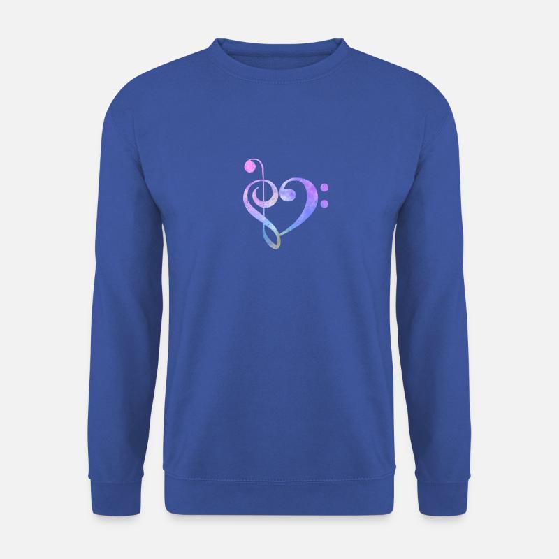 Musik Herz Wasserfarbe Geschenk - Unisex Pullover - Royalblau