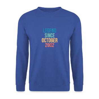 Octobre 2002 - Cadeau de 20e anniversaire. Légende. - Sweat-shirt Unisexe - bleu royal - Devant - Alina (178cm) & Michal (187cm)