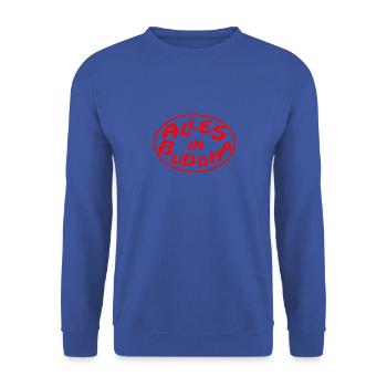 alles in buddha - Unisex Pullover - Royalblau - Vorne - Alina (178cm) & Michal (187cm)