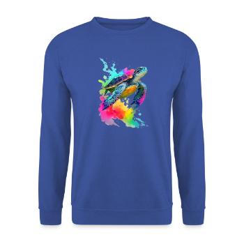 Tortue marine - Sweat-shirt Unisexe - bleu royal - Devant - Alina (178cm) & Michal (187cm)