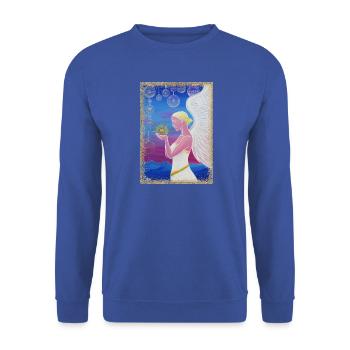 Engel der heiligen Winterzeit - Sonja Ariel - Unisex Pullover - Royalblau - Vorne - Alina (178cm) & Michal (187cm)