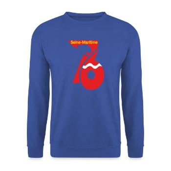 Seine-Maritime - Unisex Pullover - Royalblau - Vorne - Alina (178cm) & Michal (187cm)