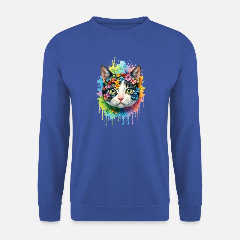 Bunte Katze - Unisex Pullover - Royalblau