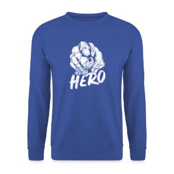 Tu es mon héros - Sweat-shirt Unisexe - bleu royal - Devant - Alina (178cm) & Michal (187cm)
