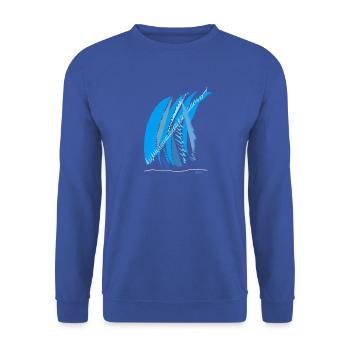 Line color - Unisex Pullover - Royalblau - Vorne - Alina (178cm) & Michal (187cm)