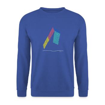Modern design Graffiti, Muster, Logo, trend - Unisex Pullover - Royalblau - Vorne - Alina (178cm) & Michal (187cm)
