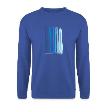 Abstract design Die Quelle des Wasserfalls - Unisex Pullover - Royalblau - Vorne - Alina (178cm) & Michal (187cm)