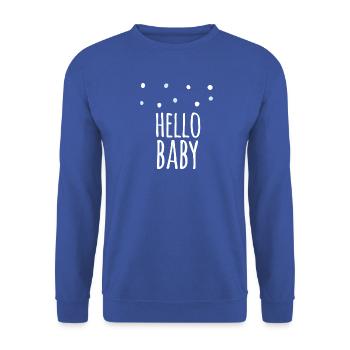 idée de cadeau naissance bébé enfant né naissance - Sweat-shirt Unisexe - bleu royal - Devant - Alina (178cm) & Michal (187cm)