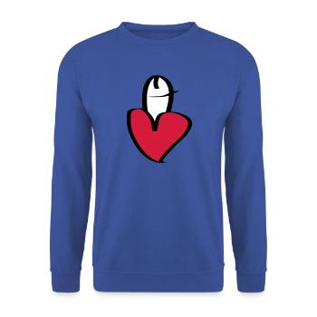 J’aime les pénis - I love penises - Sweat-shirt Unisexe - bleu royal - Devant - Alina (178cm) & Michal (187cm)