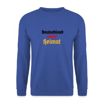 Deutschland meine Heimat - in schwarz rot gold - Unisex Pullover - Royalblau - Vorne - Alina (178cm) & Michal (187cm)