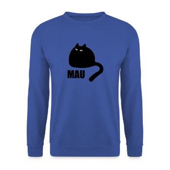 FLUFFY CAT MAU - Unisex Pullover - Royalblau - Vorne - Alina (178cm) & Michal (187cm)
