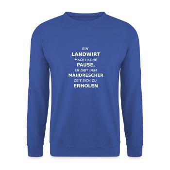 landwssssddddizzzrtw - Unisex Pullover - Royalblau - Vorne - Alina (178cm) & Michal (187cm)