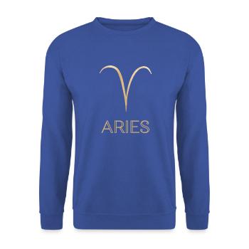 ARIES Zodiac - Unisex Pullover - Royalblau - Vorne - Alina (178cm) & Michal (187cm)