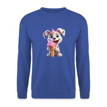 Hund mit Eiscreme - Unisex Pullover - Royalblau - Vorne - Alina (178cm) & Michal (187cm)