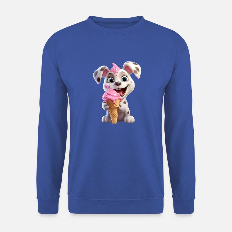 Hund mit Eiscreme - Unisex Pullover - Royalblau