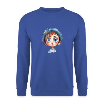 Woman Watercolors Drawing - Unisex Sweatshirt - royal blue - Front - Alina (178cm) & Michal (187cm)