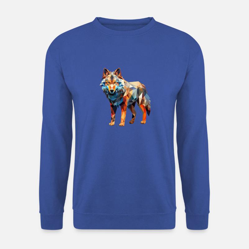Wolf Geometrisch Zeichnung - Unisex Pullover - Royalblau