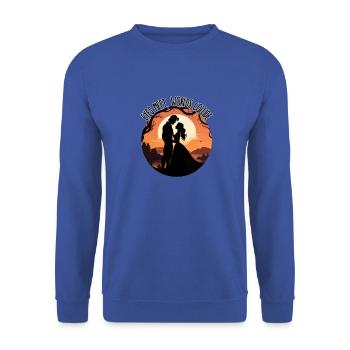 Les yeux se rencontrent, les mondes entrent en collision - Sweat-shirt Unisexe - bleu royal - Devant - Alina (178cm) & Michal (187cm)