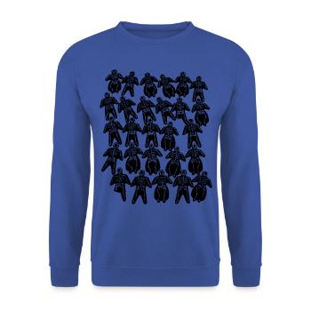 Hoseflower black - Unisex Sweatshirt - royal blue - Front - Alina (178cm) & Michal (187cm)