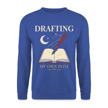 Eigenen Plot unter Mondschein - Unisex Pullover - Royalblau - Vorne - Alina (178cm) & Michal (187cm)