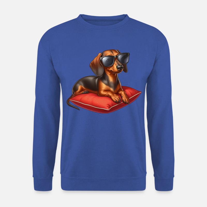 Dackelwelpe mit Sonnenbrille - Unisex Pullover - Royalblau
