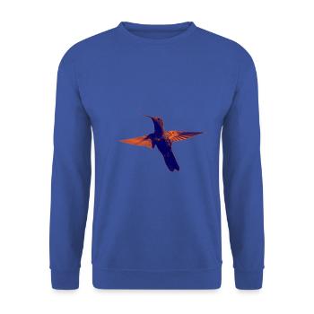 Hummingbird exotic art bird nature fly cool - Unisex Sweatshirt - royal blue - Front - Alina (178cm) & Michal (187cm)