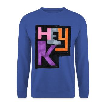 hey K logo - Unisex Sweatshirt - royal blue - Front - Alina (178cm) & Michal (187cm)