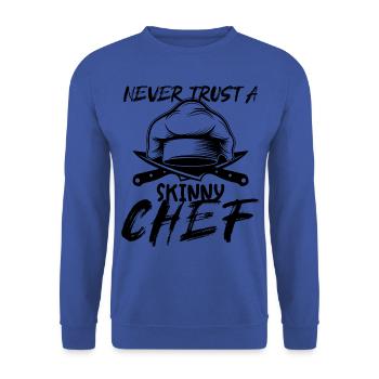 Chef Chef Chef Cuisine Drôle de dicton - Sweat-shirt Unisexe - bleu royal - Devant - Alina (178cm) & Michal (187cm)