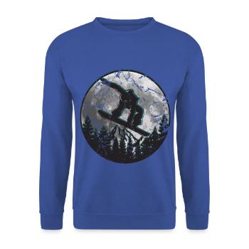Snowboarder Moon Mountains - Sweat-shirt Unisexe - bleu royal - Devant - Alina (178cm) & Michal (187cm)