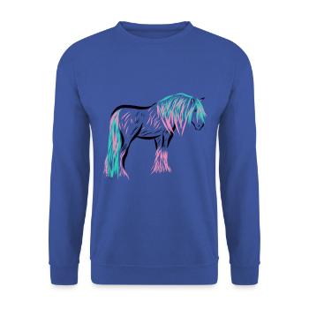 Cheval - Sweat-shirt Unisexe - bleu royal - Devant - Alina (178cm) & Michal (187cm)