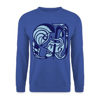 Ich bin kein Feind. Hand der Einigkeit & Harmonie - Unisex Pullover - Royalblau - Vorne - Alina (178cm) & Michal (187cm)