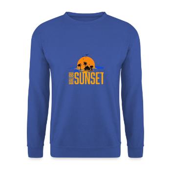 Malibu Sunset | Malibu Sonnenuntergang - Unisex Pullover - Royalblau - Vorne - Alina (178cm) & Michal (187cm)