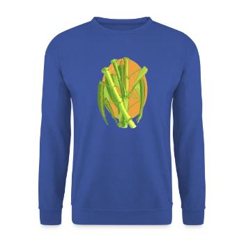 Bambus-Botanischer Ausbruch - Unisex Pullover - Royalblau - Vorne - Alina (178cm) & Michal (187cm)