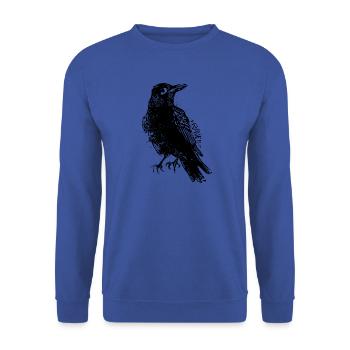 Raven Rabe Grunge Design - Unisex Pullover - Royalblau - Vorne - Alina (178cm) & Michal (187cm)