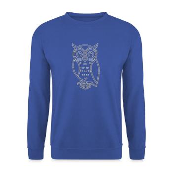 Goldene Eule - Unisex Pullover - Royalblau - Vorne - Alina (178cm) & Michal (187cm)