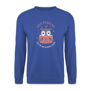 Nächtlicher Buchleserclub - Unisex Pullover - Royalblau - Vorne - Alina (178cm) & Michal (187cm)