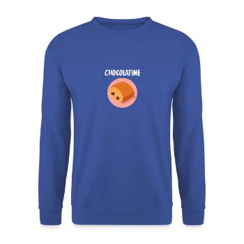 Chocolatine – Illustration kawaii pâtisserie franç - Unisex Pullover - Royalblau - Vorne - Alina (178cm) & Michal (187cm)