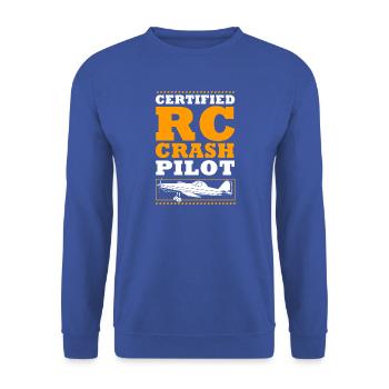 Modellflugzeug Modellflug - Unisex Pullover - Royalblau - Vorne - Alina (178cm) & Michal (187cm)