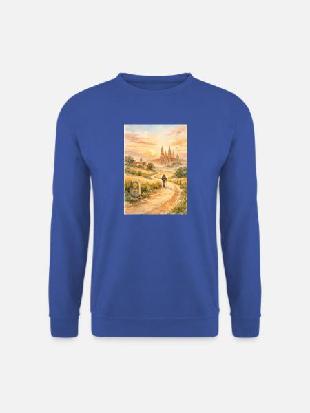 Gemälde des Pilgers nach Santiago de Compostela - Unisex Pullover - Royalblau
