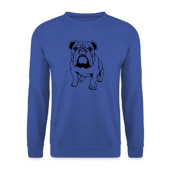 Bulldogge schwarz  - Unisex Pullover - Royalblau - Vorne - Alina (178cm) & Michal (187cm)