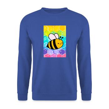 Biene - Unisex Pullover - Royalblau - Vorne - Alina (178cm) & Michal (187cm)